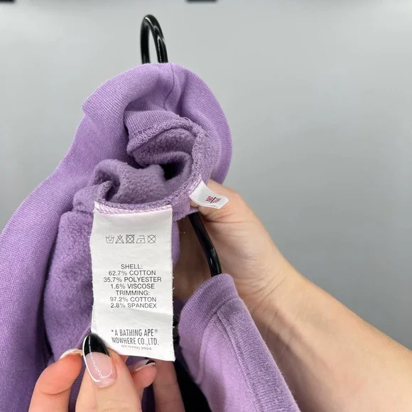 Bathing Ape BAPE Lavender Purple Crew Neck L - Picture 4 of 8